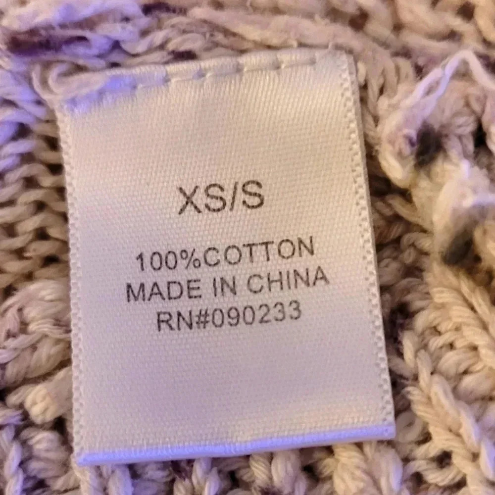 Kendall + Kylie Long Sleeve Boho Cropped Knit Sweater. Small - Picture 5 of 6